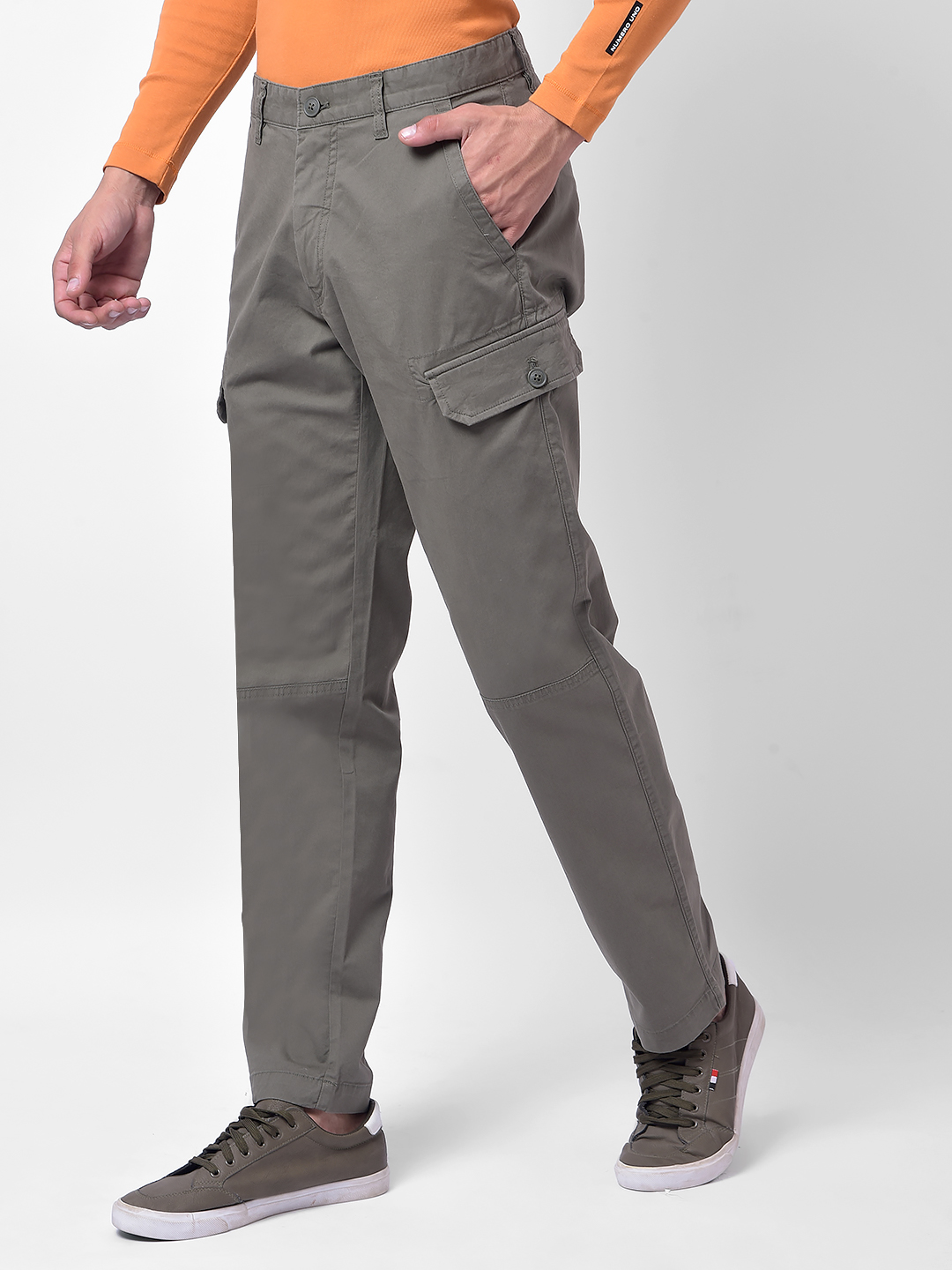 Numero Uno Men Olive Green Regular Fit Cargo Pants